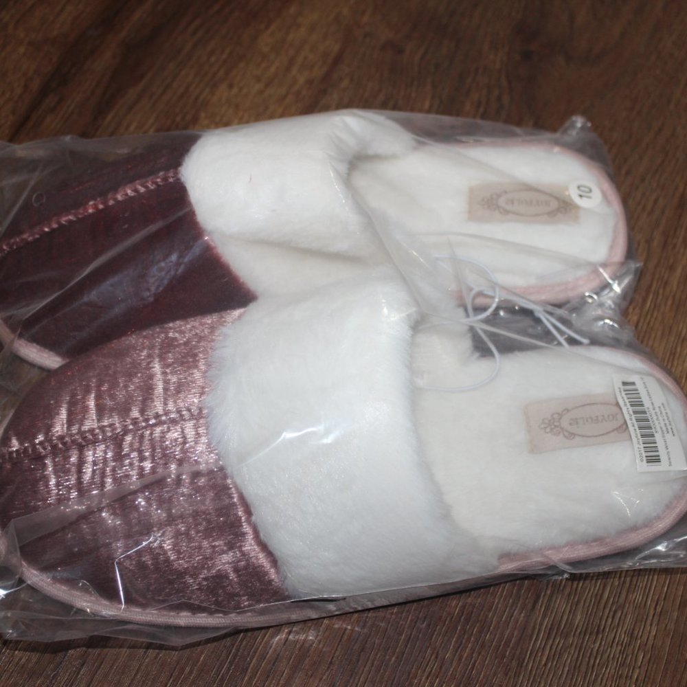 NWT Womens Joyfolie Serenity Velvet Slippers in Dusty Rose Mauve Pink size 10 - Picture 2 of 2